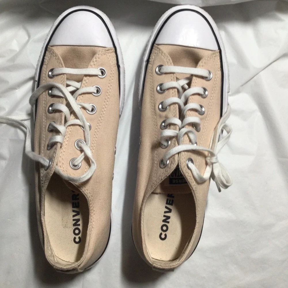 Size 9 Women's Converse All Star Lift Platform Low Coastal Dune Shoes